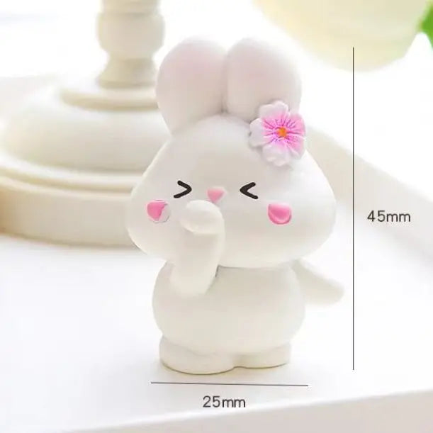 Cartoon Cute Resin Rabbit Car Ornaments Micro Landscape Bonsai Decoration Desktop Creative Trinket Home Accessories Figurines