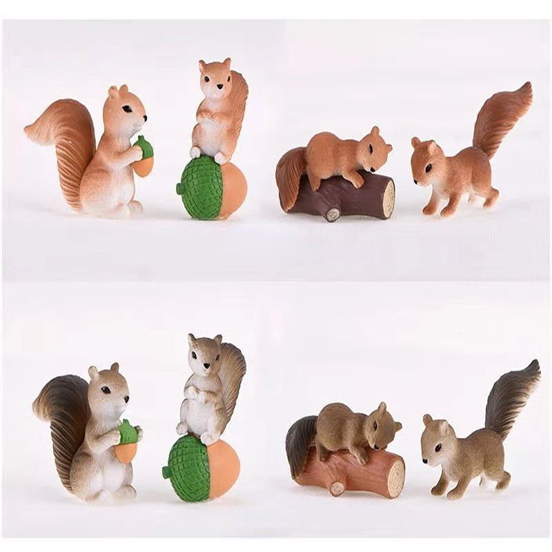 Cartoon Cute Squirrel Car Ornaments Micro Landscape Bonsai Decoration Desktop Creative Trinket Home Accessories Figurines