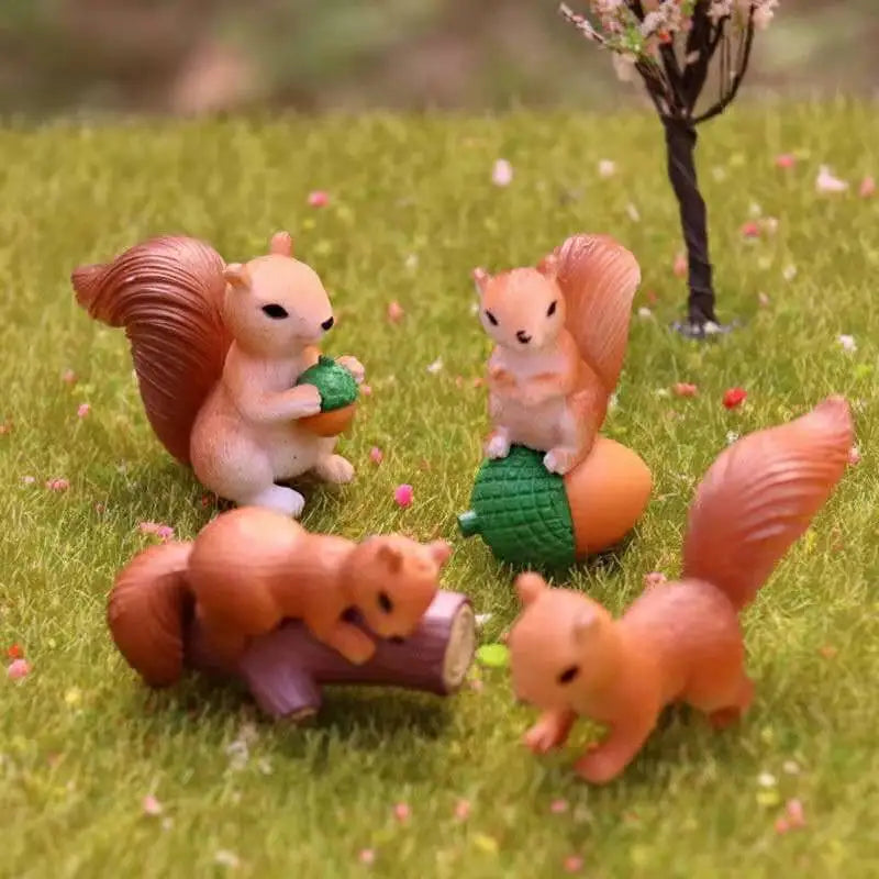 Cartoon Cute Squirrel Car Ornaments Micro Landscape Bonsai Decoration Desktop Creative Trinket Home Accessories Figurines