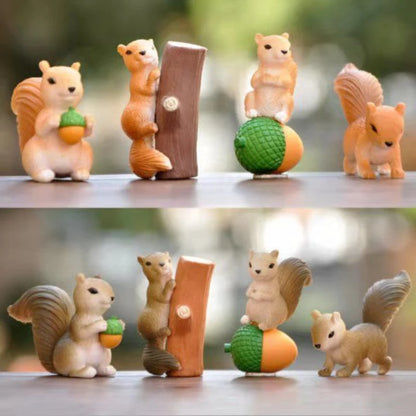 Cartoon Cute Squirrel Car Ornaments Micro Landscape Bonsai Decoration Desktop Creative Trinket Home Accessories Figurines