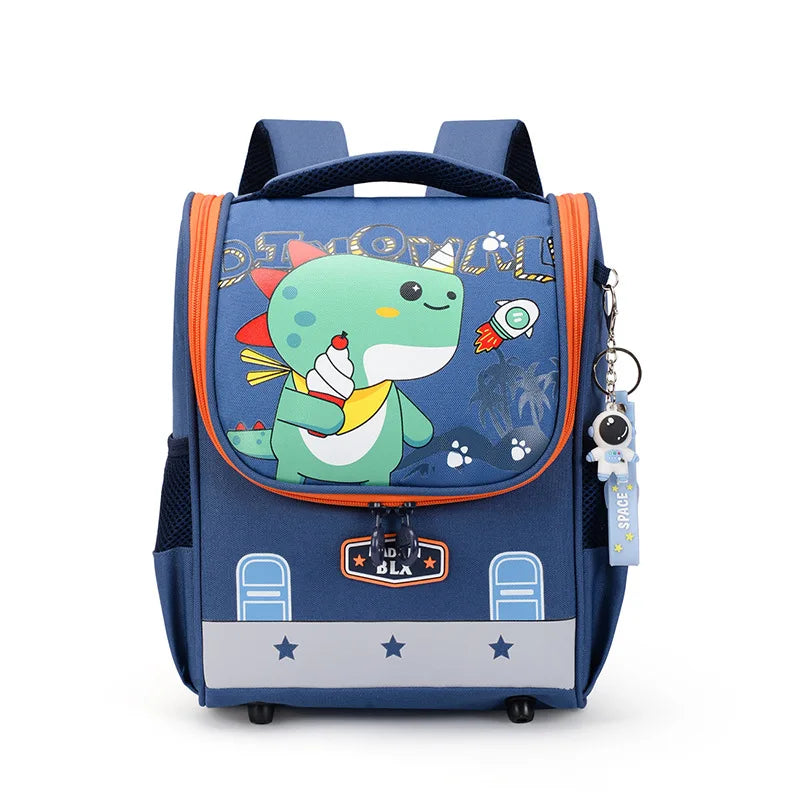Cartoon Dinosaur Elementary School Student Lightweight and Large Capacity Bookbags with Boys and Girls.Waterproof Kids Backpack