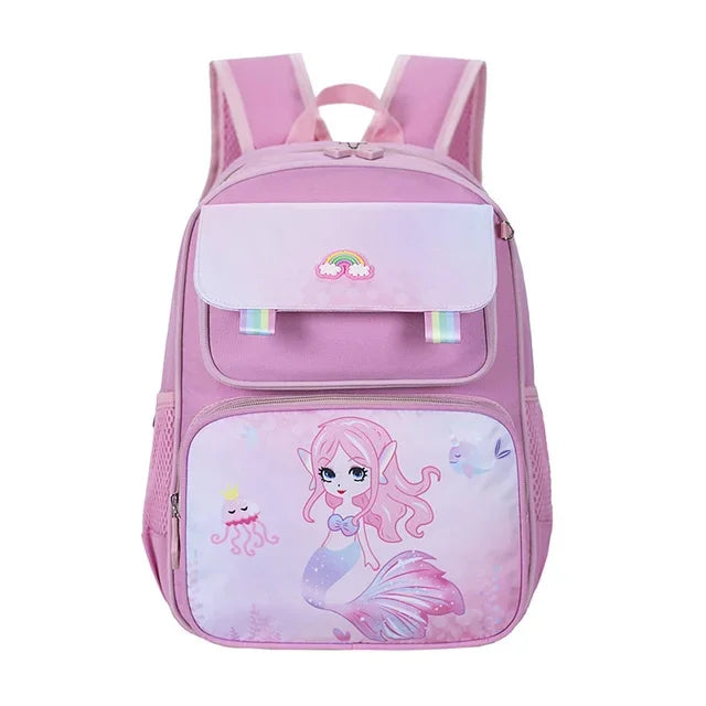 Cartoon Girls Bags For Primary School Grade 1 Students Backpacks Kids Mermaid Knapsack Children Girl Packsack Mochila