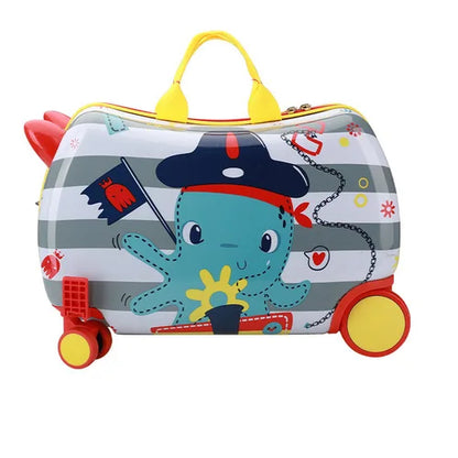 Cartoon Kids Luggage Can sit or ridden Children Travel Bag Trolley Suitcase on spinner wheel Cute kids Gift Rolling Luggage