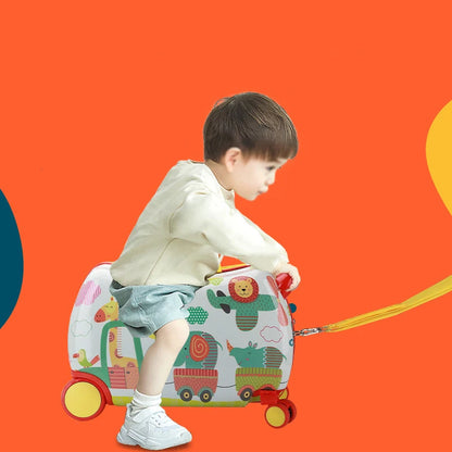 Cartoon Kids Luggage Can sit or ridden Children Travel Bag Trolley Suitcase on spinner wheel Cute kids Gift Rolling Luggage