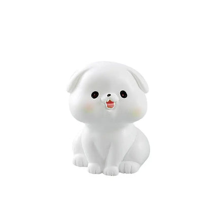 Cartoon Little White Dog Car Ornaments Micro Landscape Bonsai Decoration Desktop Creative Trinket Home Accessories Figurines