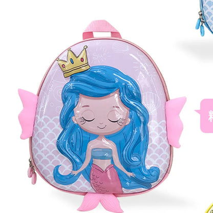 Cartoon Mermaid Backpack Kindergarten Schoolbag EVA Eggshell Children's School Bag 2-5 Years Old Girls Book Bag Kids Backpack