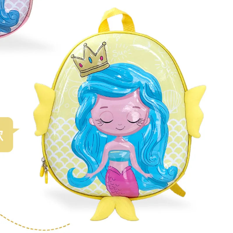 Cartoon Mermaid Backpack Kindergarten Schoolbag EVA Eggshell Children's School Bag 2-5 Years Old Girls Book Bag Kids Backpack