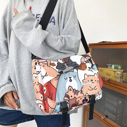 Cartoon Messenger Bag Waterproof Crossbody Bag Shoulder Bag for Best Friends