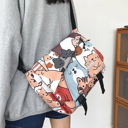 Cartoon Messenger Bag Waterproof Crossbody Bag Shoulder Bag for Best Friends