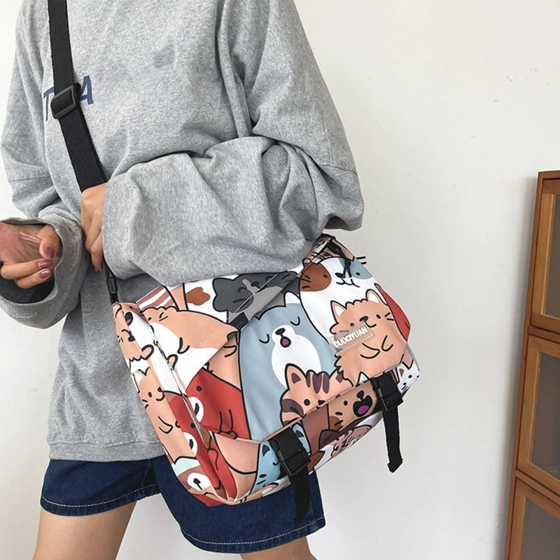 Cartoon Messenger Bag Waterproof Crossbody Bag Shoulder Bag for Best Friends
