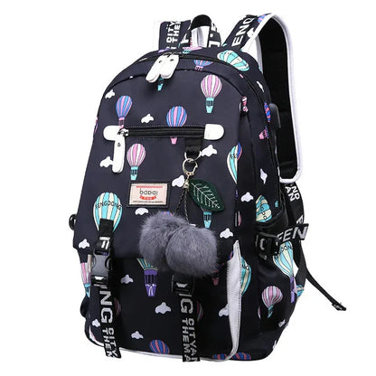 Cartoon Pattern Backpack Large Capacity Women Shoulder Bag Waterproof school bags for teenage girls Female Student Backpack
