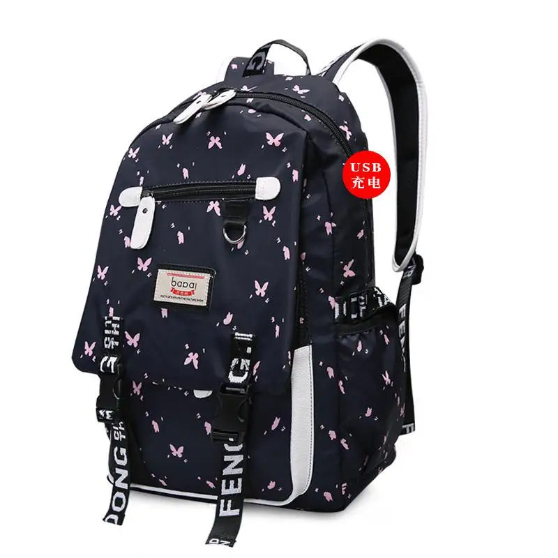 Cartoon Pattern Backpack Large Capacity Women Shoulder Bag Waterproof school bags for teenage girls Female Student Backpack
