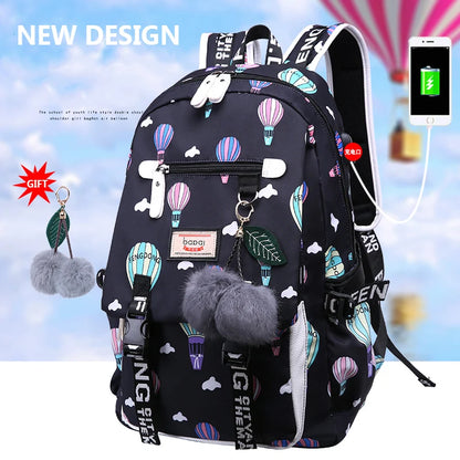 Cartoon Pattern Backpack Large Capacity Women Shoulder Bag Waterproof school bags for teenage girls Female Student Backpack