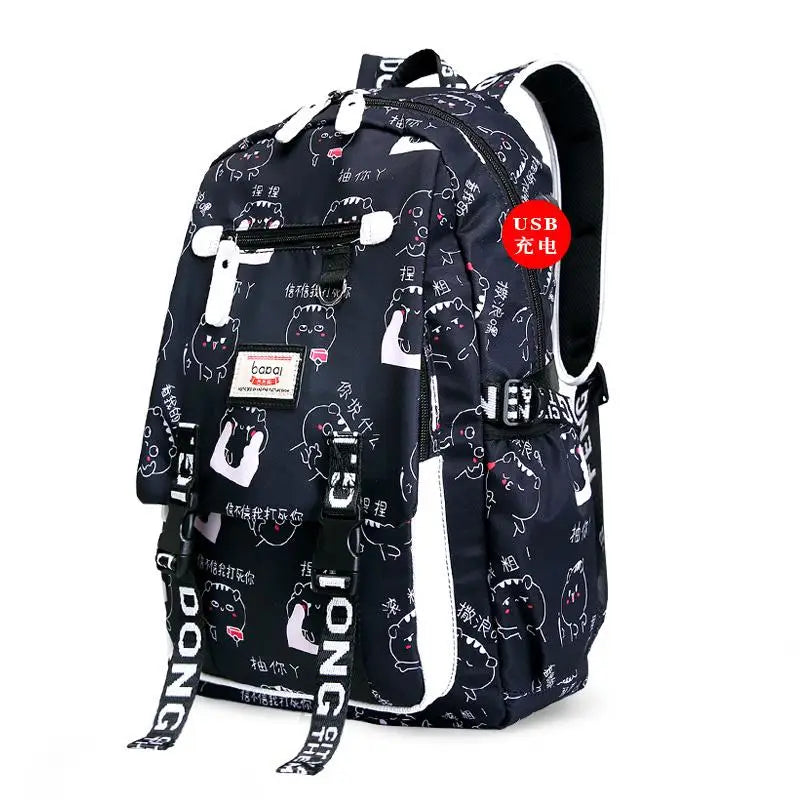 Cartoon Pattern Backpack Large Capacity Women Shoulder Bag Waterproof school bags for teenage girls Female Student Backpack