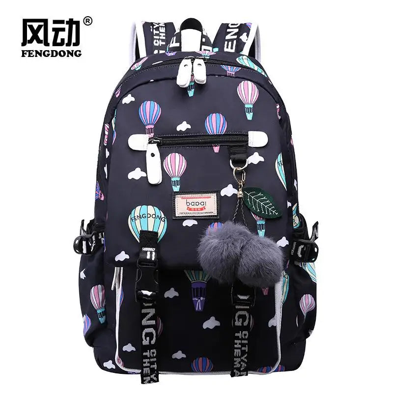 Cartoon Pattern Backpack Large Capacity Women Shoulder Bag Waterproof school bags for teenage girls Female Student Backpack