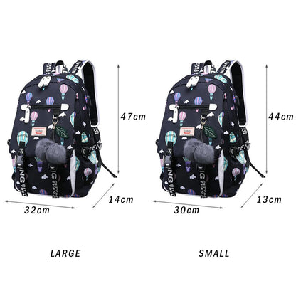 Cartoon Pattern Backpack Large Capacity Women Shoulder Bag Waterproof school bags for teenage girls Female Student Backpack