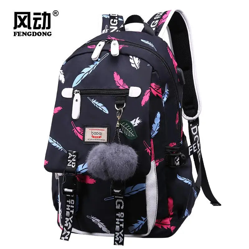 Cartoon Pattern Backpack Large Capacity Women Shoulder Bag Waterproof school bags for teenage girls Female Student Backpack
