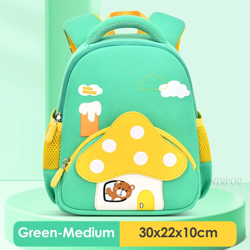 Cartoon Pink Mushroom Children School Bags for Girls Super Light Kindergarten Kids Backpack Kawaii Book Pack Mochilas Escolares