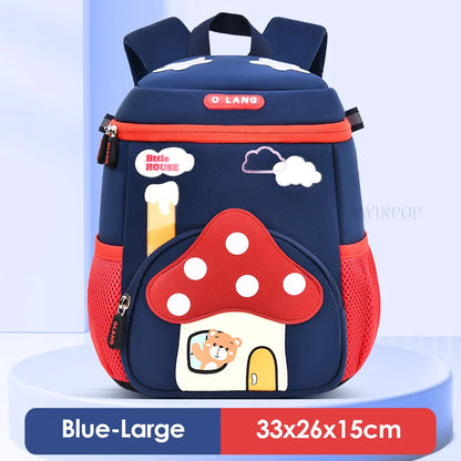 Cartoon Pink Mushroom Children School Bags for Girls Super Light Kindergarten Kids Backpack Kawaii Book Pack Mochilas Escolares