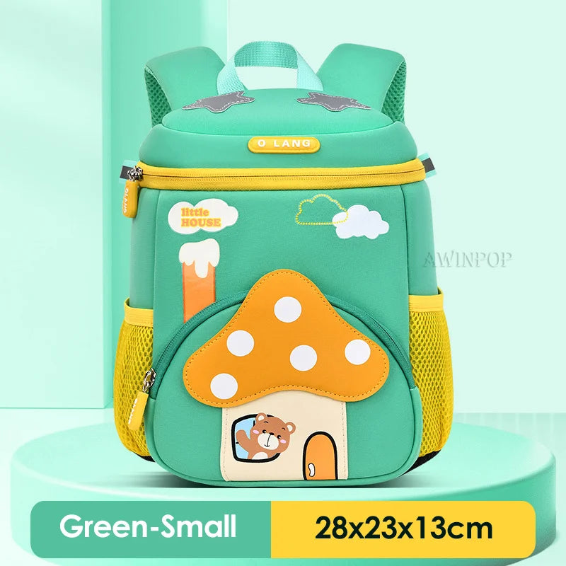 Cartoon Pink Mushroom Children School Bags for Girls Super Light Kindergarten Kids Backpack Kawaii Book Pack Mochilas Escolares