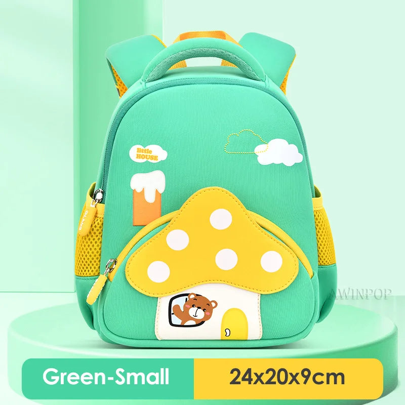 Cartoon Pink Mushroom Children School Bags for Girls Super Light Kindergarten Kids Backpack Kawaii Book Pack Mochilas Escolares
