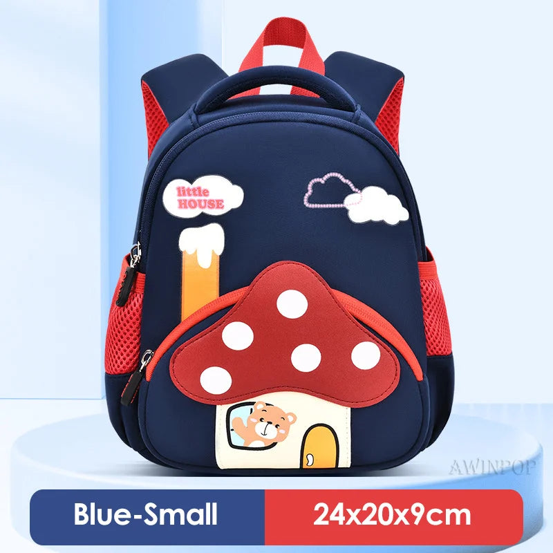 Cartoon Pink Mushroom Children School Bags for Girls Super Light Kindergarten Kids Backpack Kawaii Book Pack Mochilas Escolares