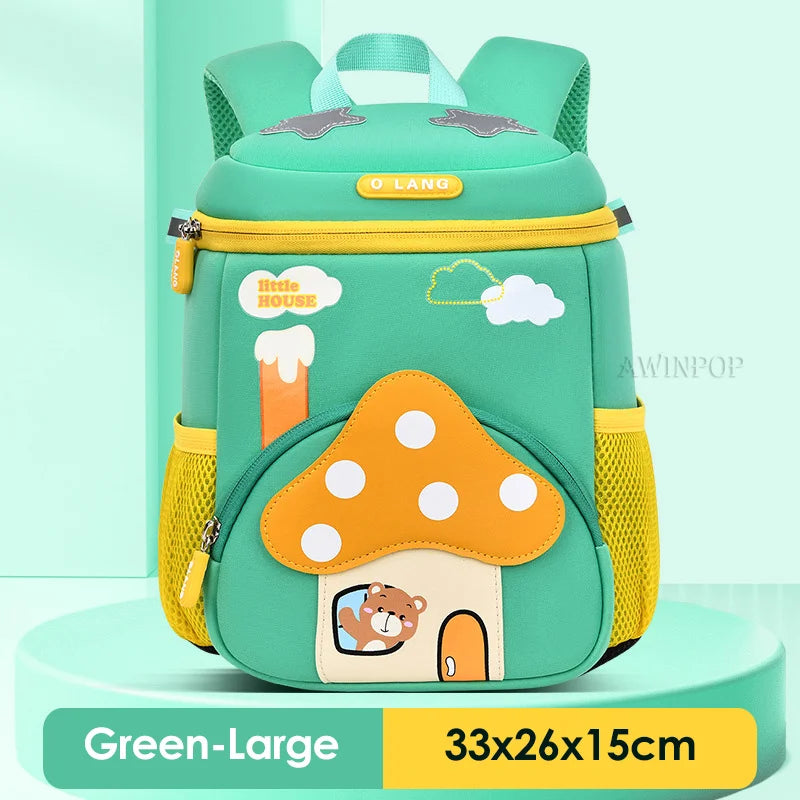 Cartoon Pink Mushroom Children School Bags for Girls Super Light Kindergarten Kids Backpack Kawaii Book Pack Mochilas Escolares