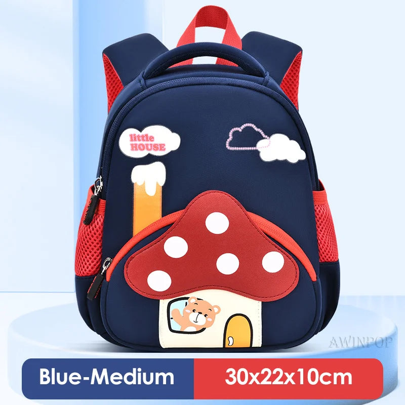 Cartoon Pink Mushroom Children School Bags for Girls Super Light Kindergarten Kids Backpack Kawaii Book Pack Mochilas Escolares