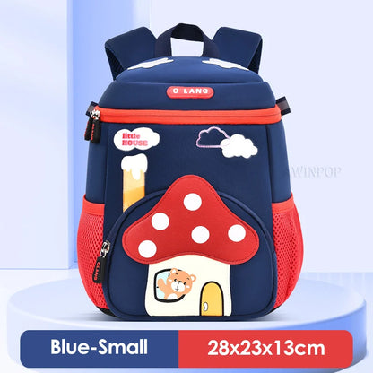 Cartoon Pink Mushroom Children School Bags for Girls Super Light Kindergarten Kids Backpack Kawaii Book Pack Mochilas Escolares