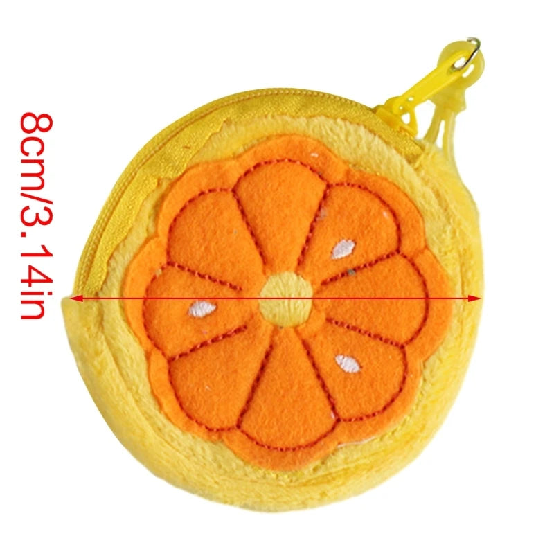 Cartoon Plush Coin Purse Fruit Coin Bag for Kids, Cartoon Fruit Coin Bag for Christmas Stockings Filler