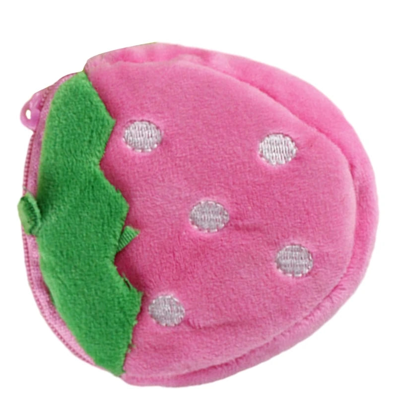 Cartoon Plush Coin Purse Fruit Coin Bag for Kids, Cartoon Fruit Coin Bag for Christmas Stockings Filler