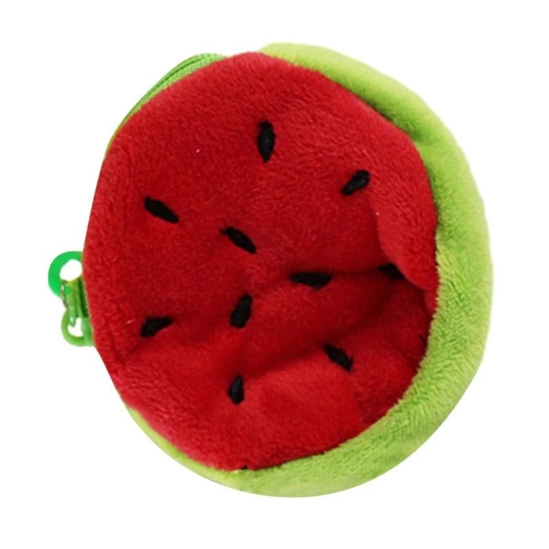 Cartoon Plush Coin Purse Fruit Coin Bag for Kids, Cartoon Fruit Coin Bag for Christmas Stockings Filler