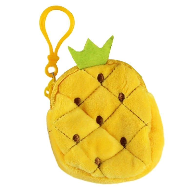 Cartoon Plush Coin Purse Fruit Coin Bag for Kids, Cartoon Fruit Coin Bag for Christmas Stockings Filler