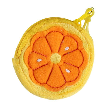 Cartoon Plush Coin Purse Fruit Coin Bag for Kids, Cartoon Fruit Coin Bag for Christmas Stockings Filler