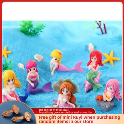 Cartoon Pretty Mermaid Car Ornaments Micro Landscape Bonsai Decoration Desktop Creative Trinket Home Accessories Figurines