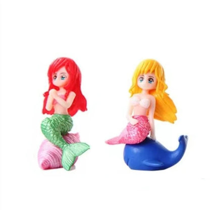 Cartoon Pretty Mermaid Car Ornaments Micro Landscape Bonsai Decoration Desktop Creative Trinket Home Accessories Figurines