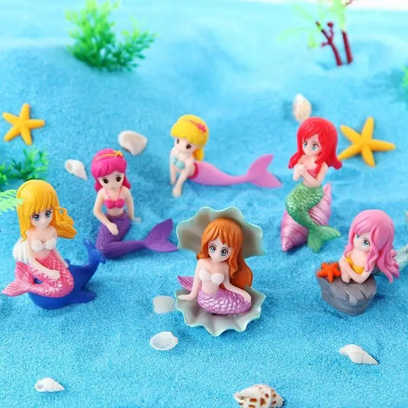 Cartoon Pretty Mermaid Car Ornaments Micro Landscape Bonsai Decoration Desktop Creative Trinket Home Accessories Figurines
