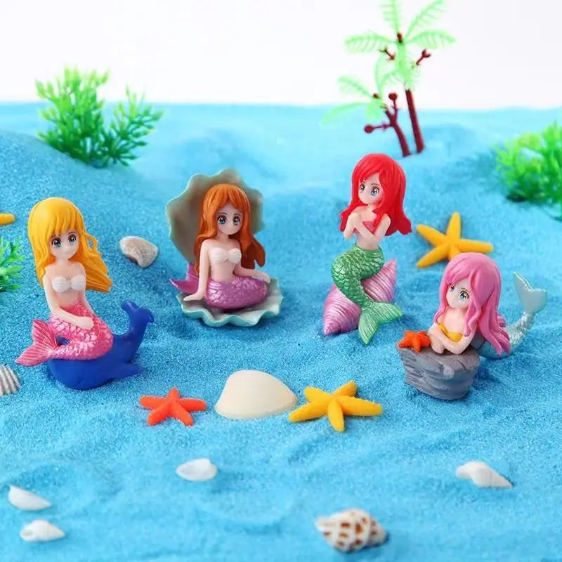 Cartoon Pretty Mermaid Car Ornaments Micro Landscape Bonsai Decoration Desktop Creative Trinket Home Accessories Figurines