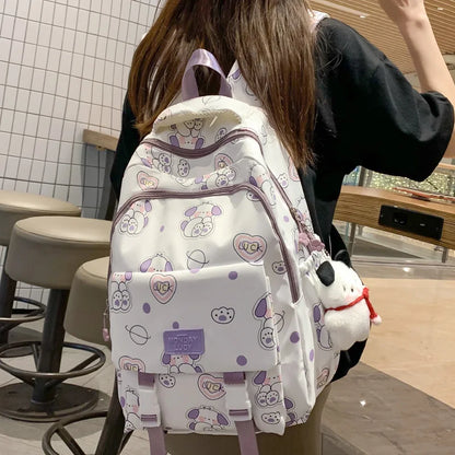 Cartoon Printing Kawaii Lady Waterproof Student Backpack Cute Laptop Female Travel College BookBag Girl School Bag Women Fashion