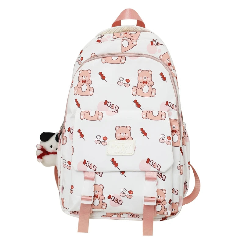 Cartoon Printing Kawaii Lady Waterproof Student Backpack Cute Laptop Female Travel College BookBag Girl School Bag Women Fashion