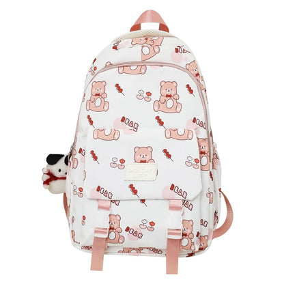 Cartoon Printing Kawaii Lady Waterproof Student Backpack Cute Laptop Female Travel College BookBag Girl School Bag Women Fashion