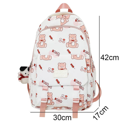 Cartoon Printing Kawaii Lady Waterproof Student Backpack Cute Laptop Female Travel College BookBag Girl School Bag Women Fashion