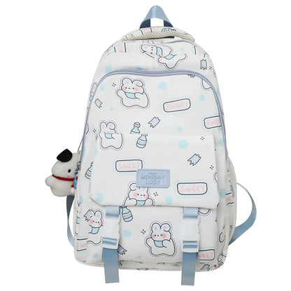 Cartoon Printing Kawaii Lady Waterproof Student Backpack Cute Laptop Female Travel College BookBag Girl School Bag Women Fashion