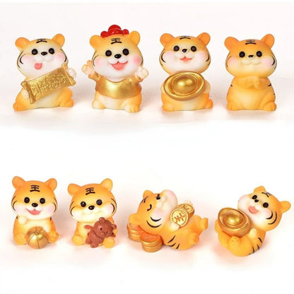 Cartoon Propitious Tiger Car Ornaments Micro Landscape Bonsai Decoration Desktop Creative Trinket Home Accessories Figurines
