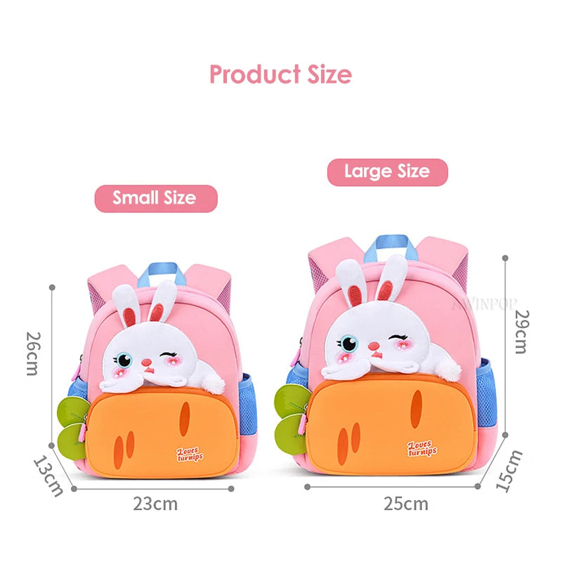 Cartoon Rabbit School Bags for Girls Kindergarten Backpack Kids Cute Carrot Bookbag Toddler Schoolbag Mochila Infantil Escolar