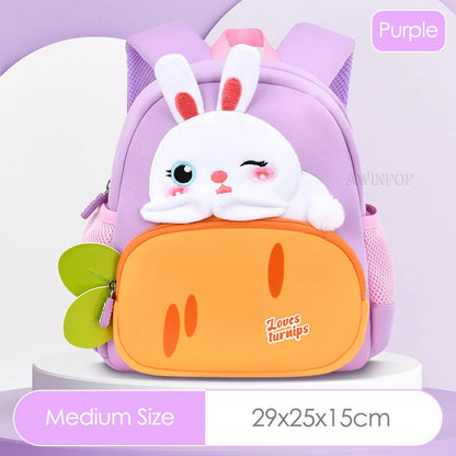 Cartoon Rabbit School Bags for Girls Kindergarten Backpack Kids Cute Carrot Bookbag Toddler Schoolbag Mochila Infantil Escolar