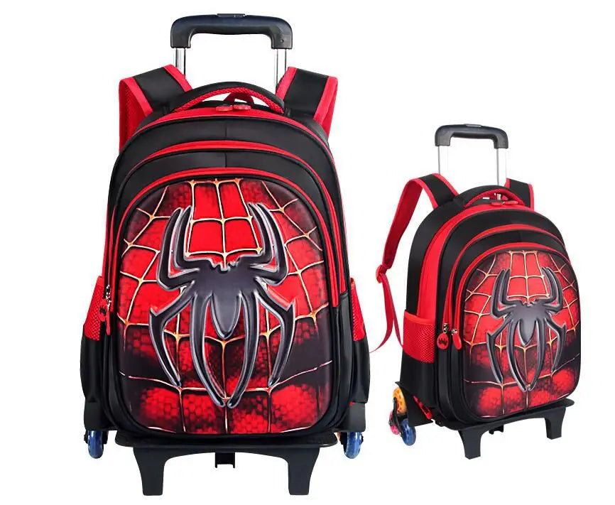 Cartoon School Bags with Trolley for boys Rolling backpack for school kids wheeled backpack children school trolley bag for boys
