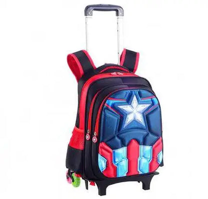 Cartoon School Bags with Trolley for boys Rolling backpack for school kids wheeled backpack children school trolley bag for boys