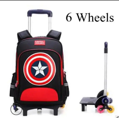 Cartoon School Bags with Trolley for boys Rolling backpack for school kids wheeled backpack children school trolley bag for boys