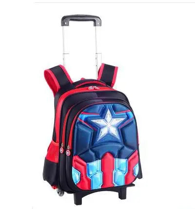 Cartoon School Bags with Trolley for boys Rolling backpack for school kids wheeled backpack children school trolley bag for boys